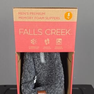 Falls Creek Men's Moccasin Memory Foam Slippers Gray Indoor Outdoor 7-8